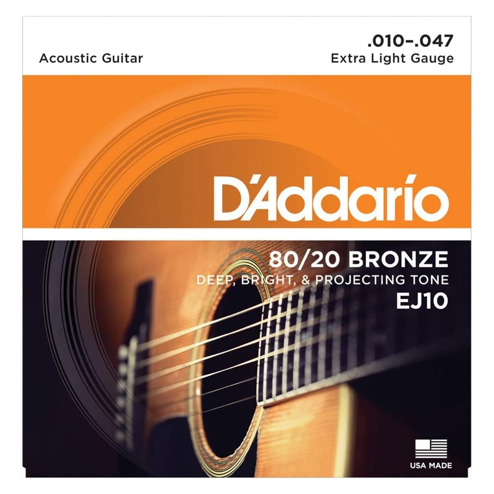 D Addario EJ10 Bronze Extra Light Acoustic Guitar Strings x 3 sets