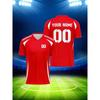 Printed Custom Name Team Name Numbers Football Jersey New Sports T Shirts Stripe Sports Jerseys Cool V Neck Tops Unisex Tee
