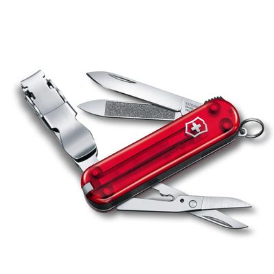 VICTORINOX Nail Clip 580 Translucent Red Nail Clippers Disaster Prevention Goods Curved Blade Scissors Nail Cleaner Included Nail File 8 Functions