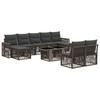 Garden Sofa Set 10 Pieces Gray and Dark Gray Poly Rattan