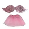 Metallic Wing and Skirt Set Children Princess Costume Accessories for Kids Girls Chrismas Halloween Birthday Cosplay