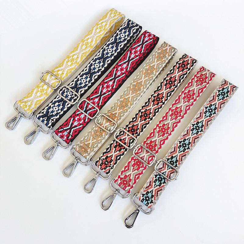 Colorful Jacquard Wide Shoulder Strap for Women's Bags - Canvas Crossbody and Backpack Accessory