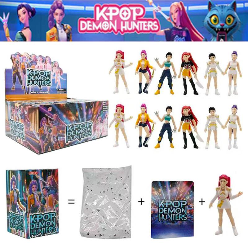 12 Stück Kpop Demon Hunters Blind Box Figur Spielzeug Derpys Tiger Rumi Mira Zoey Sussy Figur Puppe für Fans Weihnachts-Geburtstagsgeschenk