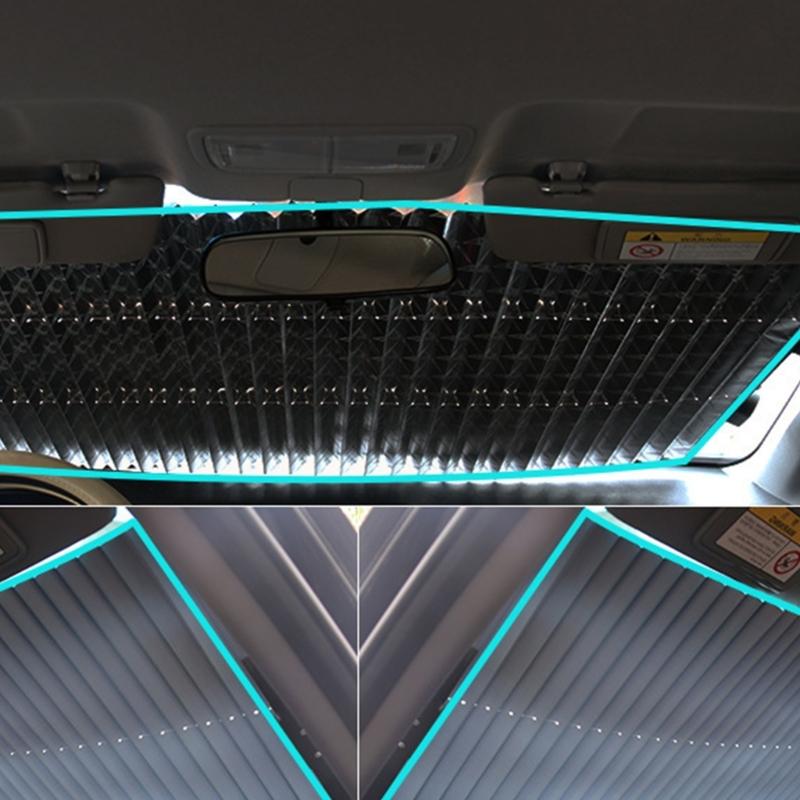 Heat Resistant Windshield Sunshade Aluminum Foil UV Blocking Lightweight UV Protection Collapsible For Cars Trucks SUVs
