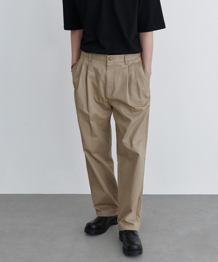 Musinsa Standard Three-Pleated Semi-Balloon Chino Pants [Beige]
