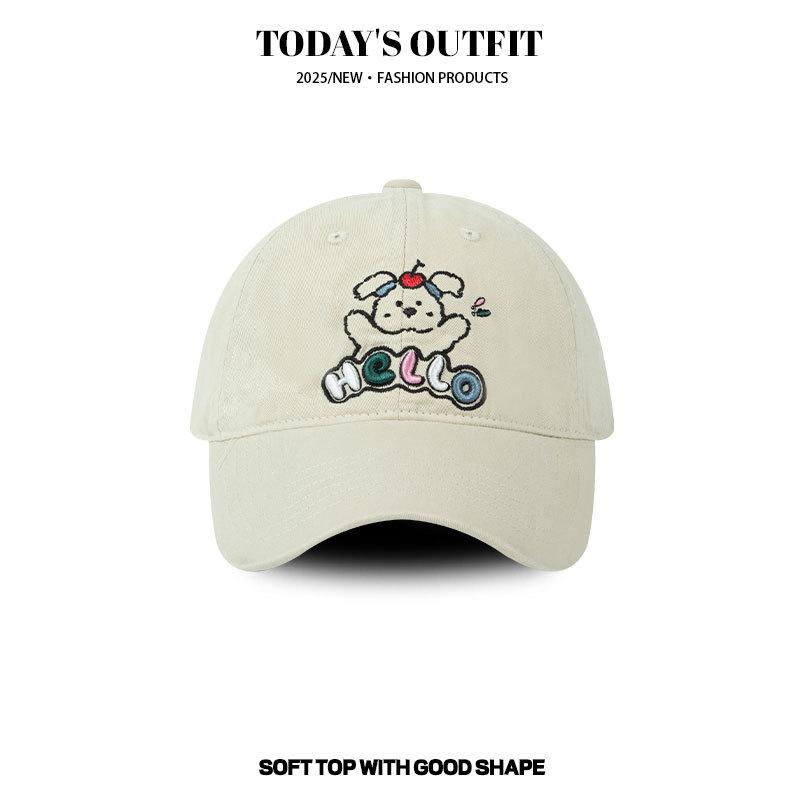 Versatile Baseball Cap Japanese Apple Dog Baseball Cap Women Spring and Summer Korean Version Cartoon Versatile Duck