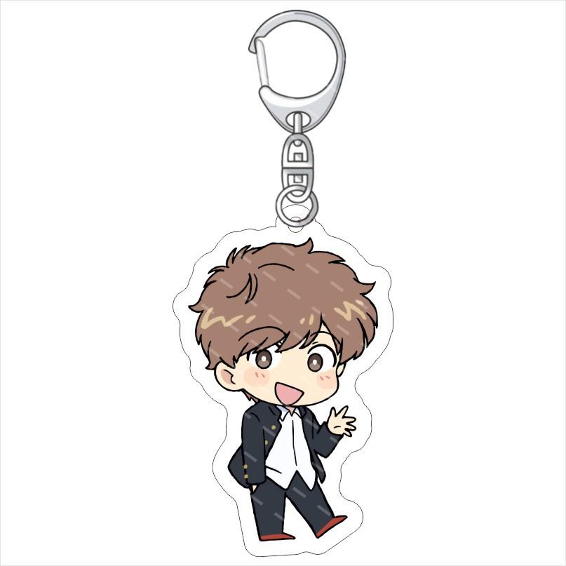 6cm Leuke Anime Ganbare! Nakamura-kun!! Acryl Sleutelhanger Tas Rugzak Hanger Koppel Sleutelhangers Accessoires voor vrienden Cadeaus 6 cm gray