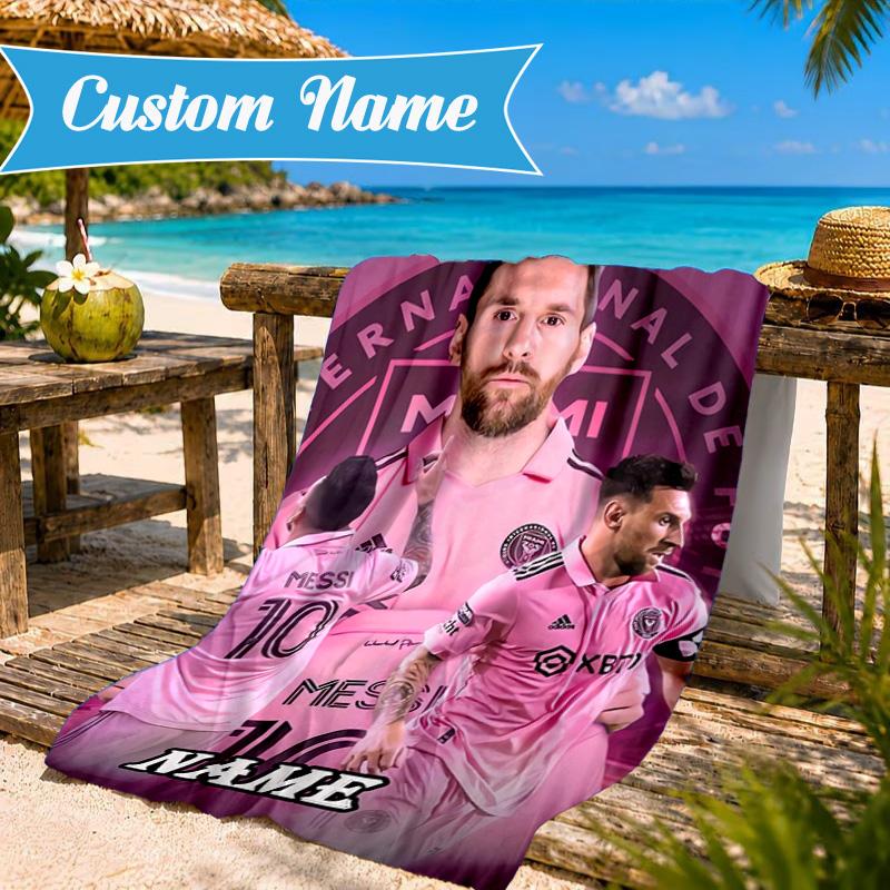 Custom Name Argentina's Victory Celebration Beach Towel Microfiber Beach Towel, Lightweight and Quick-Dry, for Summer Travel, Swimming Pool Gift