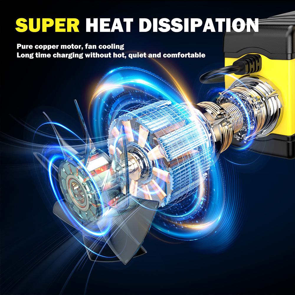 12V/8A 24V/4A Full Automatic Car Battery Charger Pulse Repair FOXSUR Car Motor Truck AGM Lead-acid LCD Display Automatic Battery Charging FBC122408D