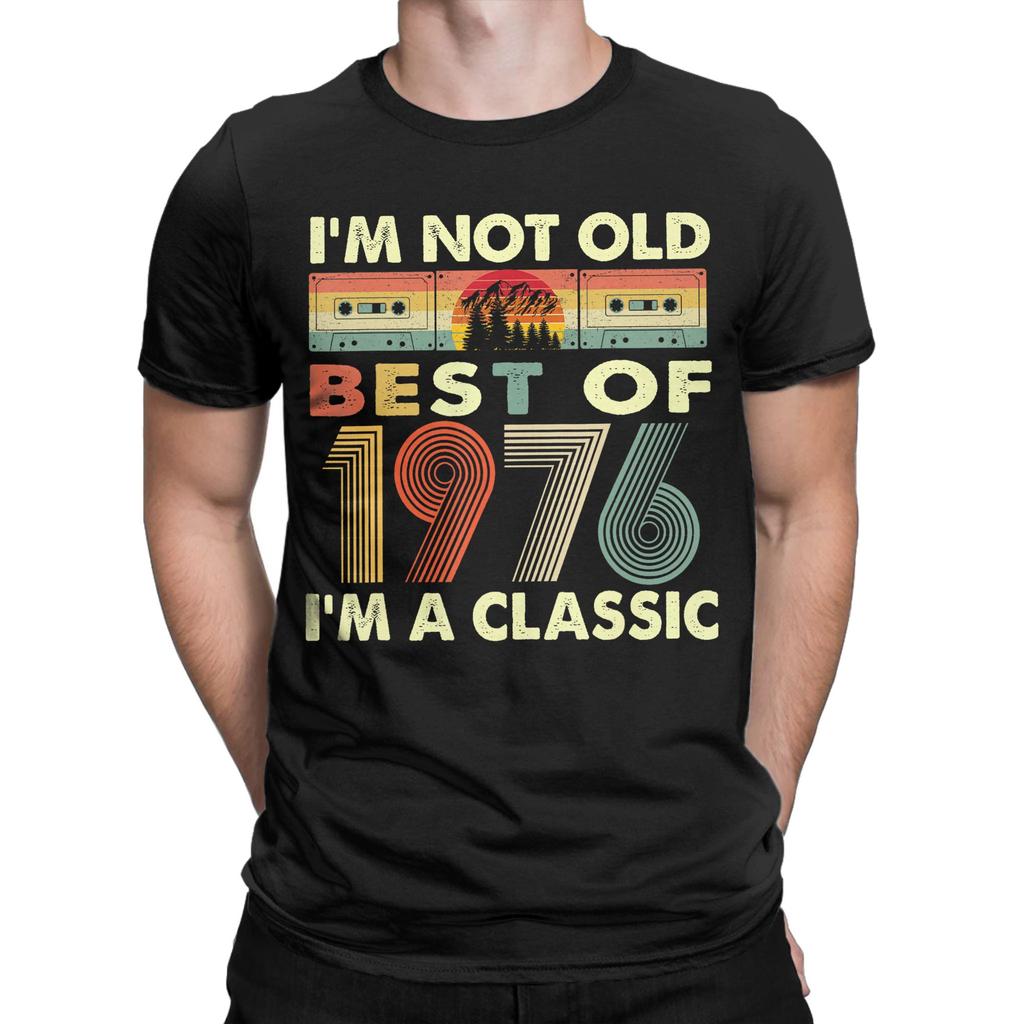 Unisex Unisexs Vintage 1976 50 Year Old Music T Shirt 50th Birthday 100 Cotton Clothing Funny Short Sleeve Tee Shirt TShirt