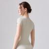 Womens Breathable Slim Fit Yoga Top Quick Dry Athletic Short Sleeve Gym Workout Shirt