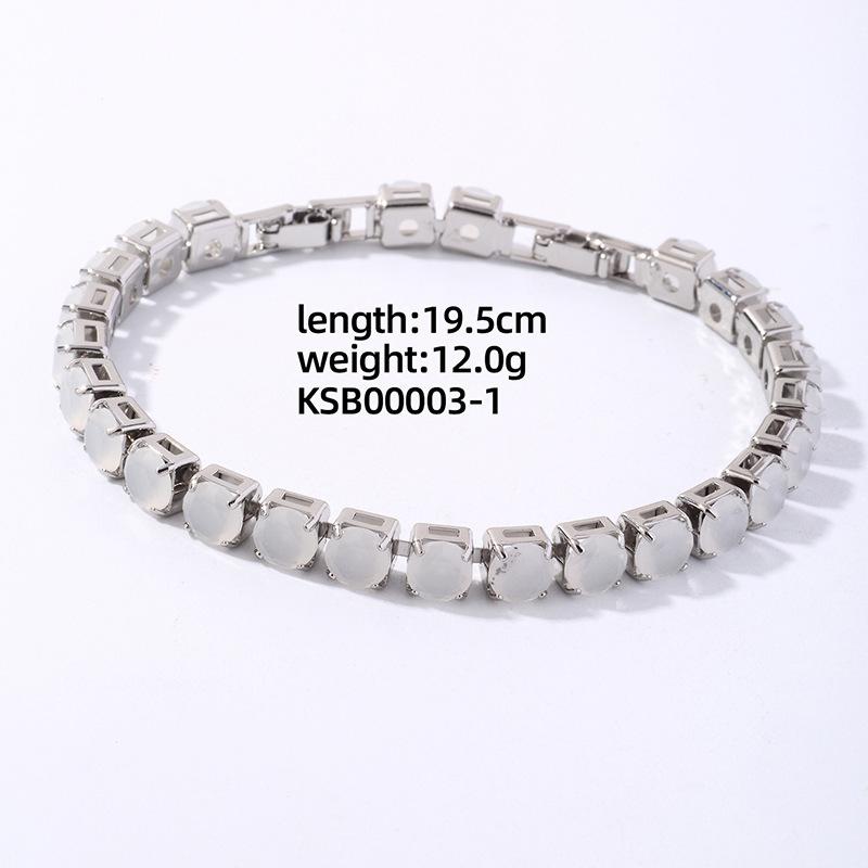 

Green Peridot Women s Tennis Bracelet Niche color schemes Exquisite and elegant Women s Jewelry Suitable for daily party White K White Jade - 6.0O