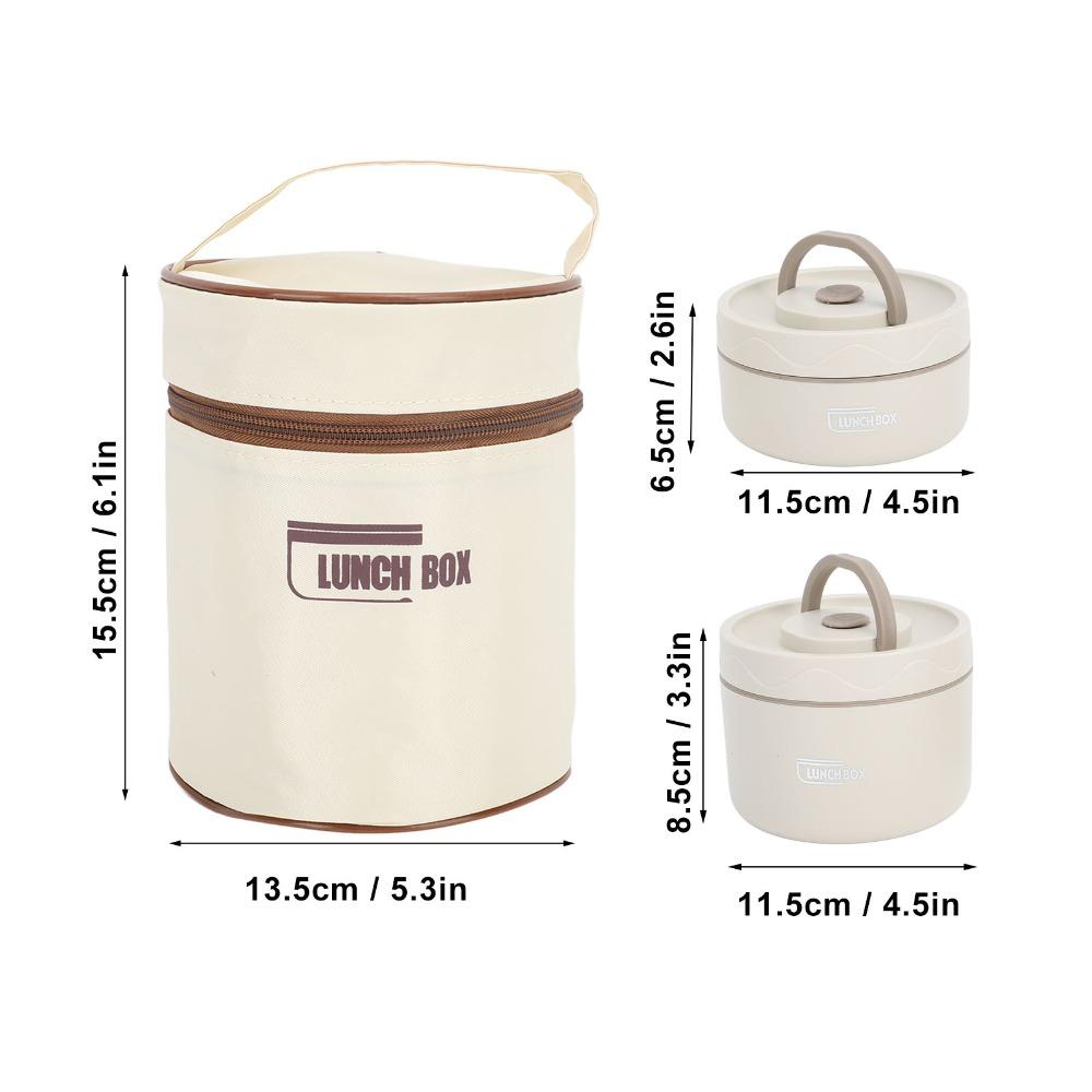 2PCS/3PCS/4PCS 304 Stainless Steel Insulated Lunch Container Portable Lunch Set  For Travel