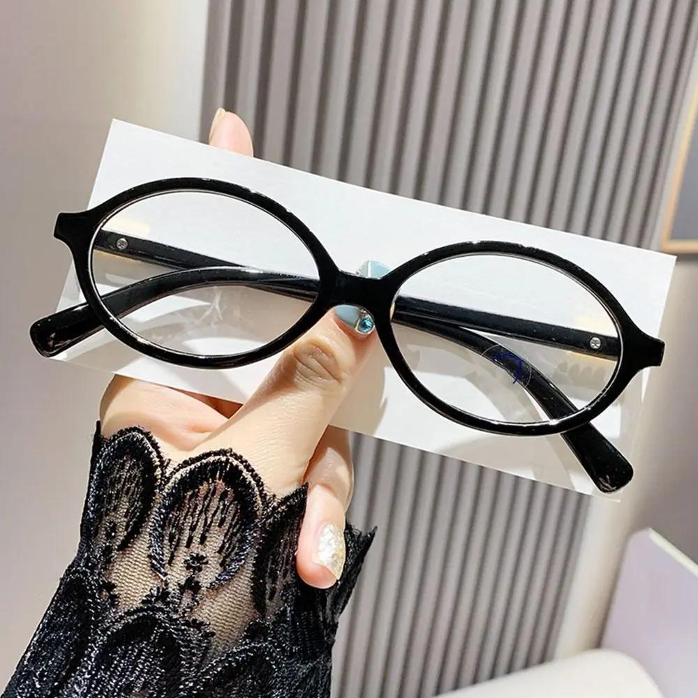 Y2K Classic Style Oval Frame Glasses Women Female Sweet Cool Eye Wear Stylish Reading Digital Device Anti Blue Light Glasses