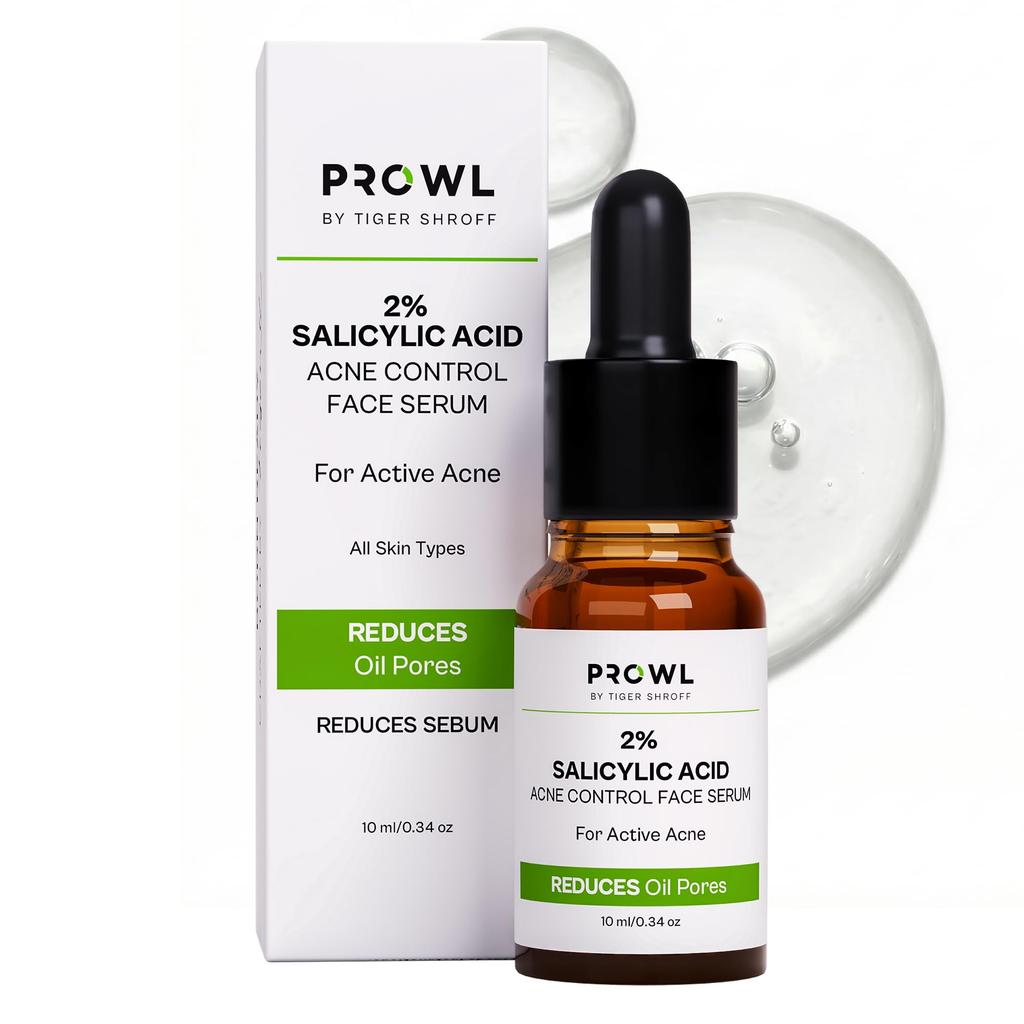 PROWL by Tiger Shroff 2% Salicylic Acid Face Serum for Oily & Acne Prone Skin | Reduces Dark Spots, Pigmentation & Controls Oil for Men | Exfoliati