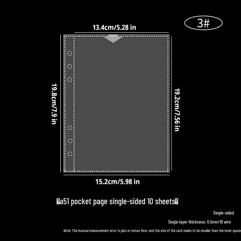 

Компактный нескользящий прозрачный альбом для карточек формата А5 с 3-дюймовыми четырехлистными страницами для хранения небольших карточек