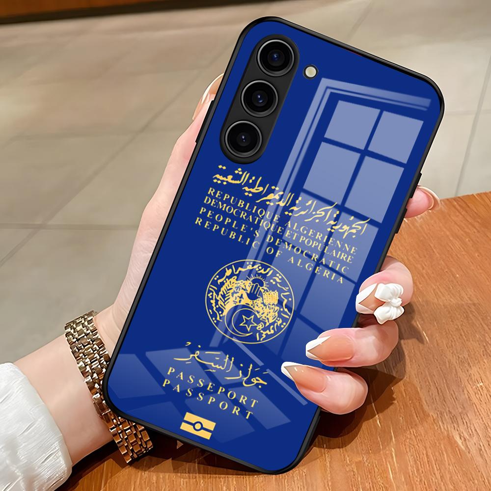 Algeria Passport Phone Case For Samsung S26 S25 Edge Ultra S23 S22 S21 S20 Ultra Plus S24 Fe A54 A53 A25 Glass Cover