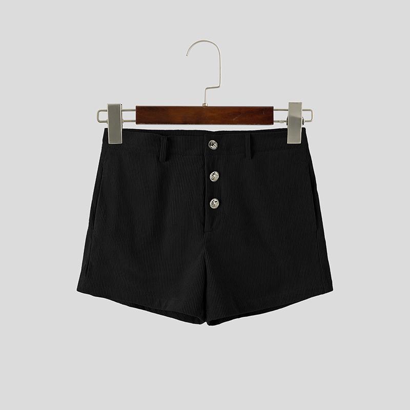 INCERUN Herren Reißverschluss Taille Textur Hausparty Clubwear Shorts Eng anliegende Minihose