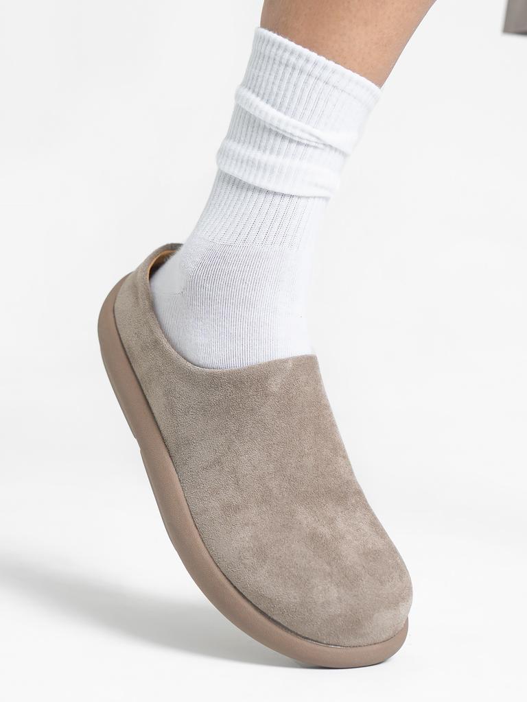 Bsqt By Classy Go88 Chicken 4Cm Desert Suede Minimal Slip-On