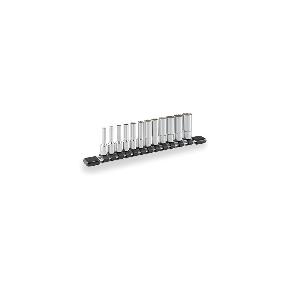 Tone Deep Socket Set 6-Point with Holder 1/4 Inch Drive 12 Pieces