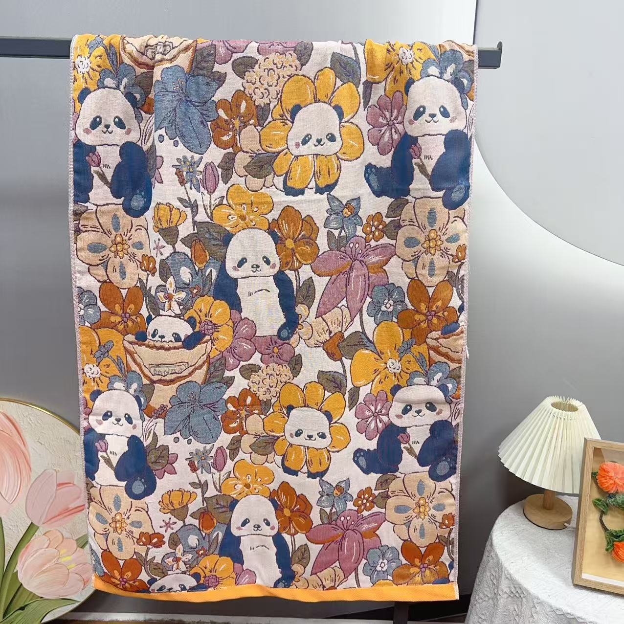 

Мультяшное кошачье банное полотенце 80*160 см Чистый хлопок Впитывающее банное полотенце 5-слойная хлопковая марля Супермягкое Нежное к коже и Комфортное банное полотенце 80x160cm