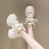 Fashion Aphixta 2024 Sneaker Boots Height Increasing Women's Shoes Platform Chunky Sole Fashion Boots Thick Sole Lace Up Shoes Woman