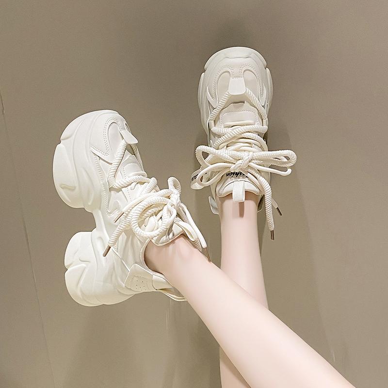Fashion Aphixta 2024 Sneaker Boots Height Increasing Women's Shoes Platform Chunky Sole Fashion Boots Thick Sole Lace Up Shoes Woman