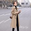 Women Trench Coat Long Over The Knee Thin Waist Autumn Medium Coat Womens Clothing