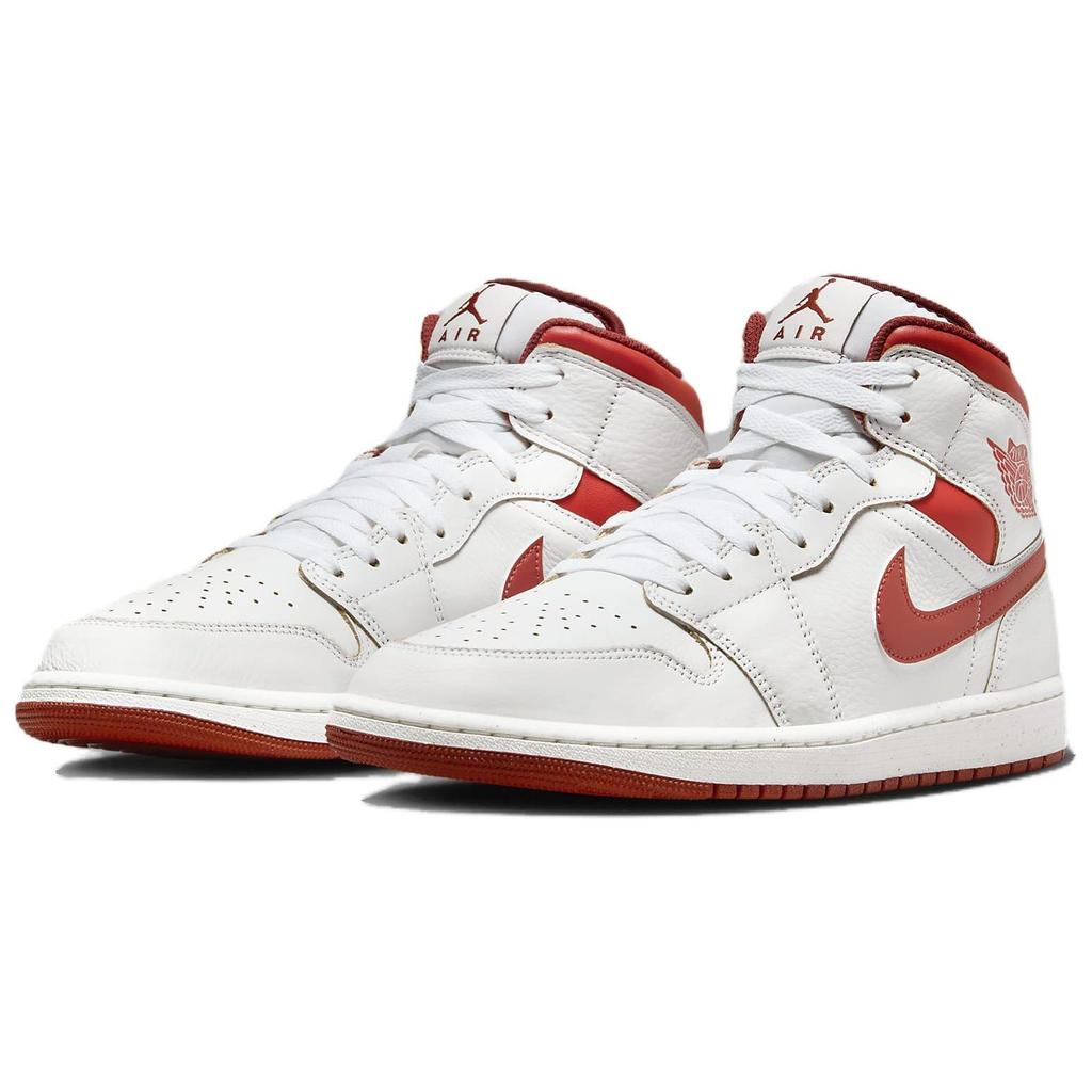 Air Jordan 1 Mid SE White Dune Red Men Sneakers Lobster Sail Vachetta-Tan FJ3458-160