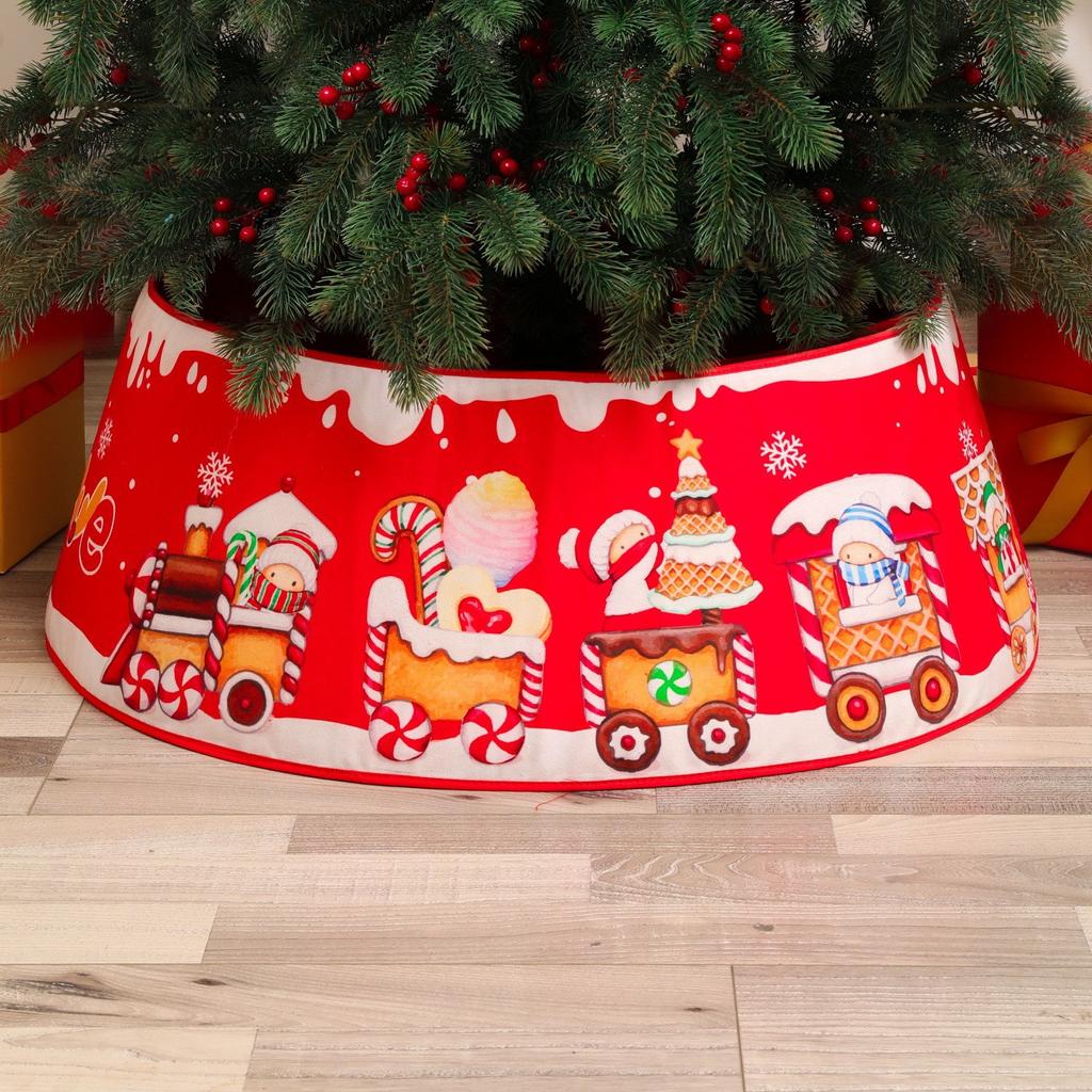Holiday Christmas Tree Skirt Artificial Pine Tree Ring Decorative Base Cover for Indoor Outdoor Home Decor