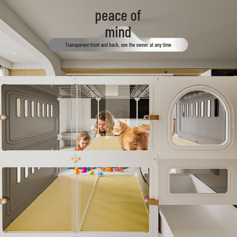COSY Panoramic Transparent Cat Villa with Integrated Litter Box