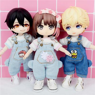 Ob11 Baby Figure Blue One Shoulder Overalls Casual Wear Obitsu 11 Molly Gsc 1/12 BJD Doll Accessories Clothing BJD Baby Clothes