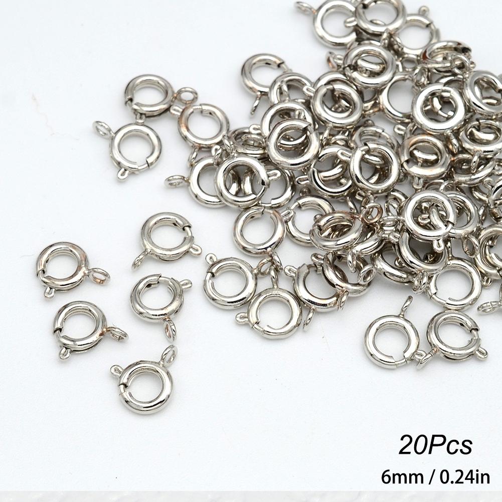 10Pcs Pure Copper Plated O Spring Clasps Round End Connectors For DIY Bracelet Jewelry Making Accessories