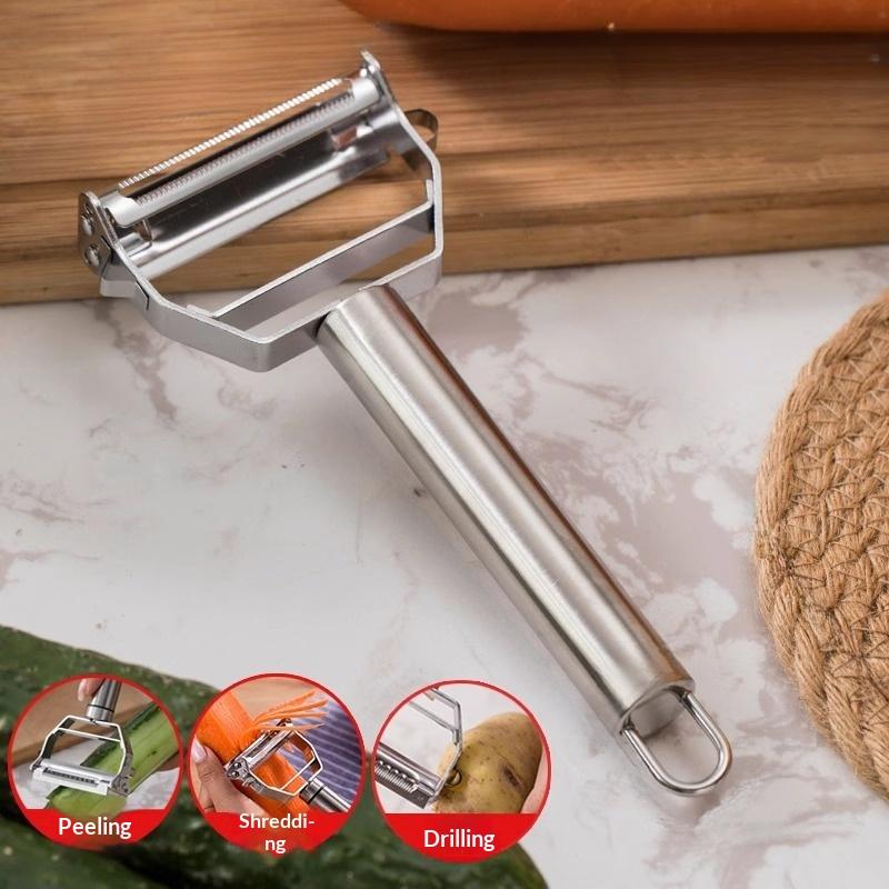 Stainless Steel Vegetable Peeler and Julienne Slicer for Effortless Prep with 2-in-1 Multi-Function Design 1pc