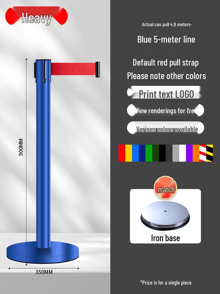 Retractable Queue Barrier Post with Belt