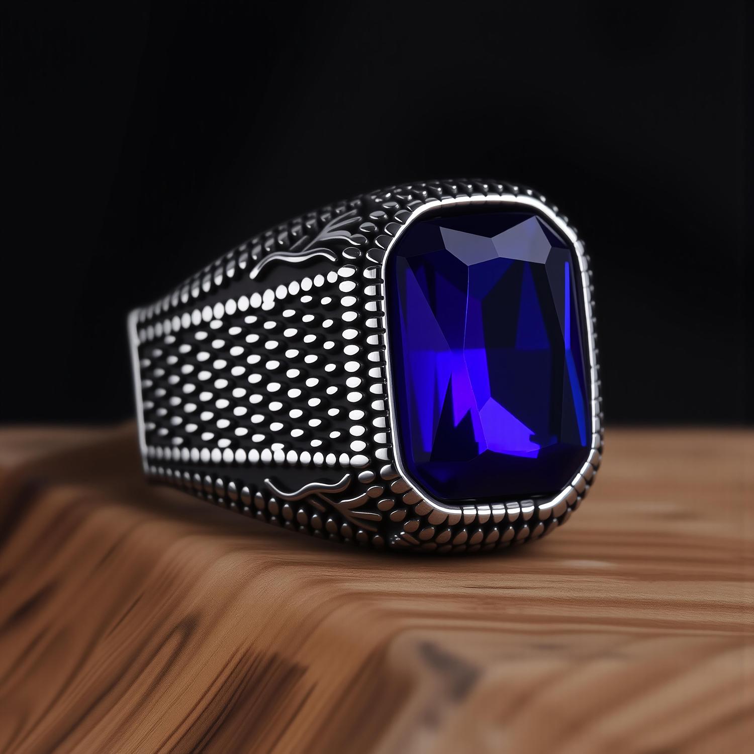 

Men 316LStainless/Titanium Steel Rings Classic Trend Jewelry High Quality Product 13 синій