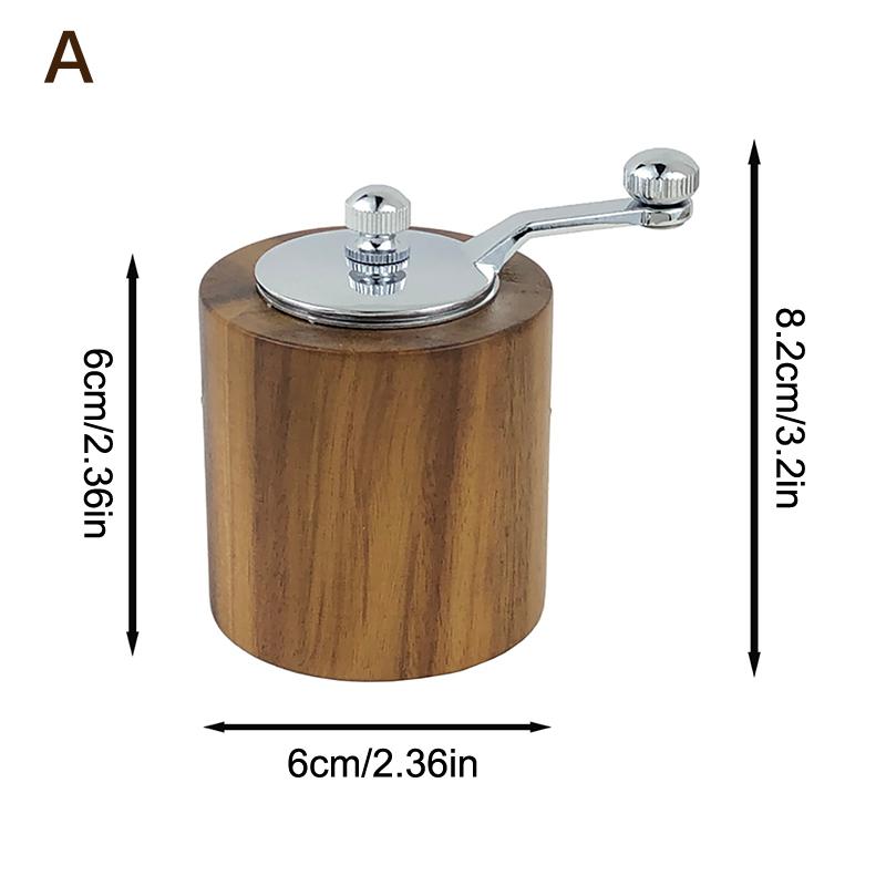 

Hand-Crank Pepper Grinder,Ceramic Core,Vase/Wine Jar/Sphere Style Spice Pepper Mill,Multi-Purpose Salt Shakers,Wooden,Bbq Mill B