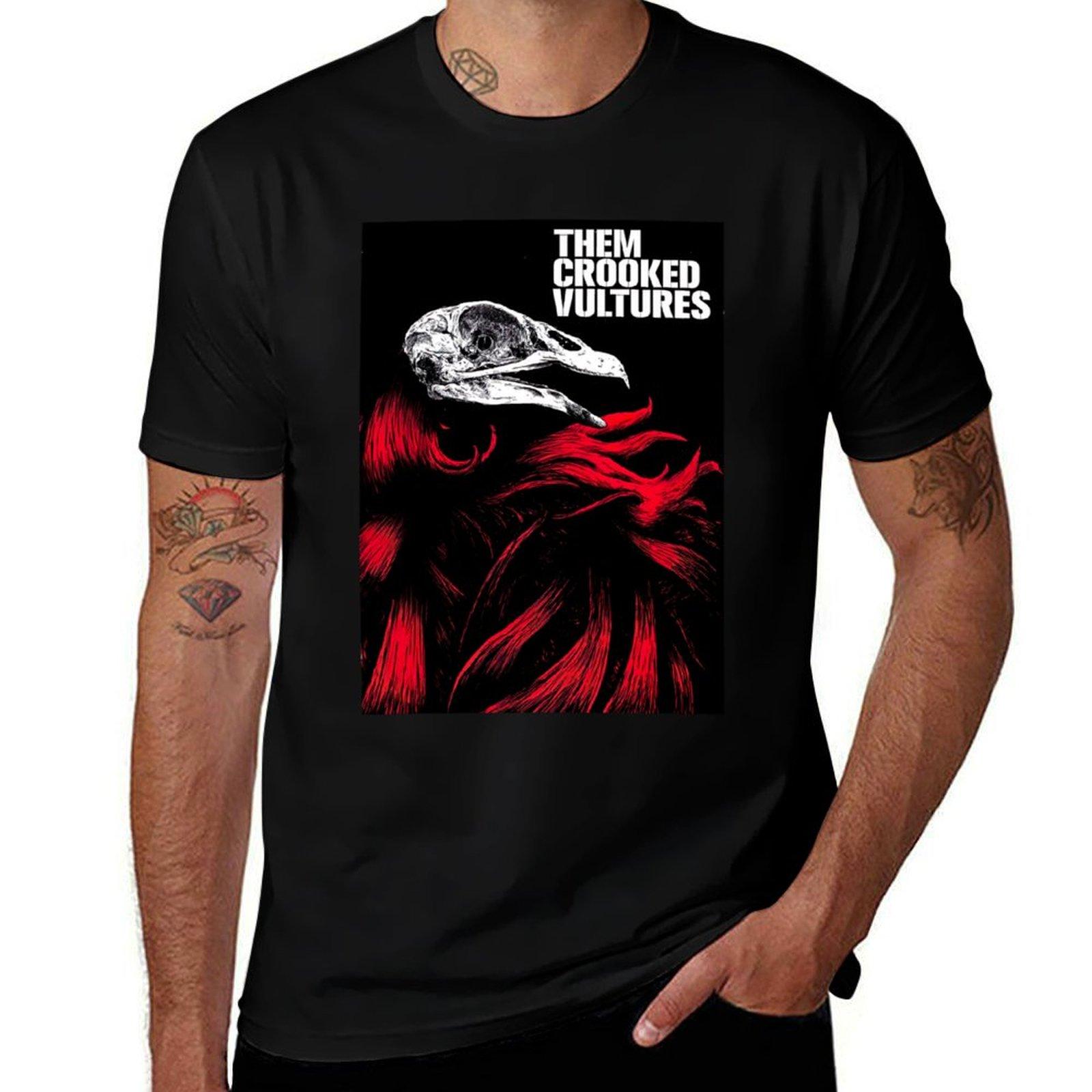 Them Crooked Vulture Josh Homme Qotsa TShirt Quick Dry Sports Short Sleeve Tee L