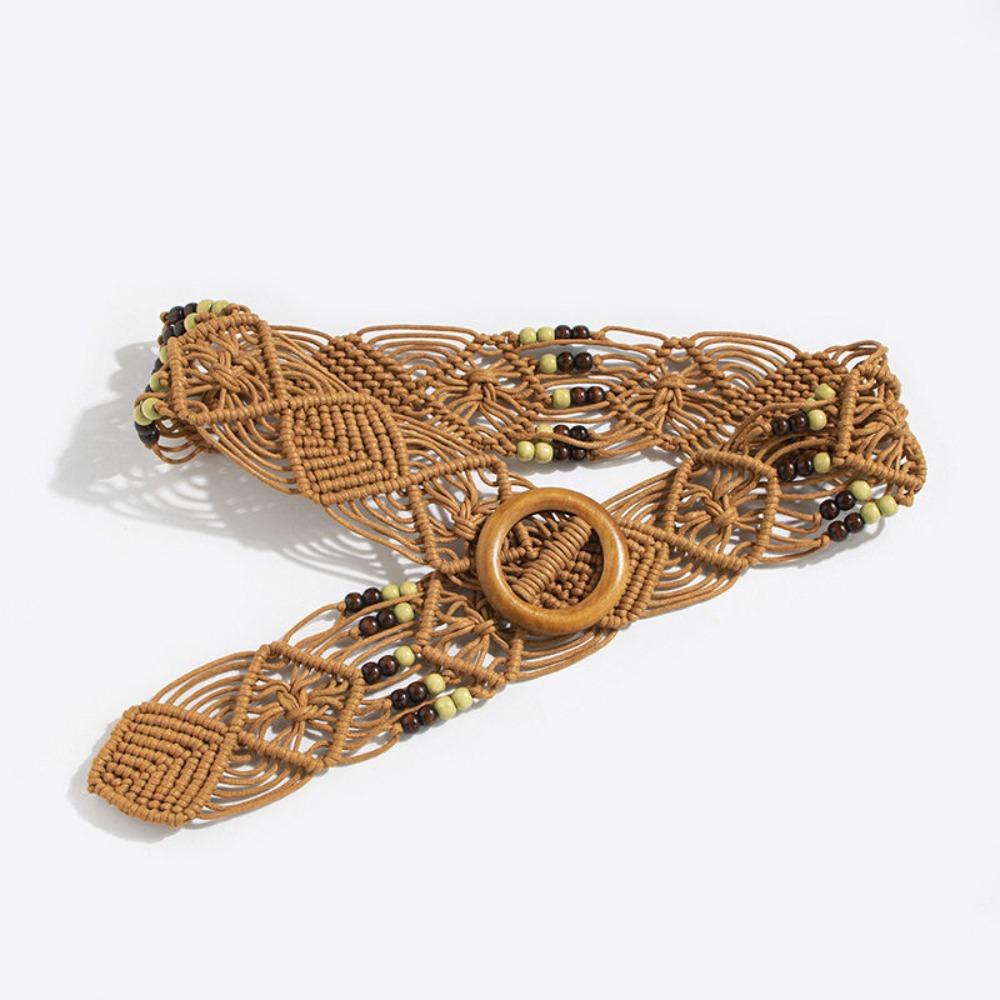 Wax Rope Weave Belt Retro Ethnic Style Waistband Fashion Waist Rope  Waist Accessories