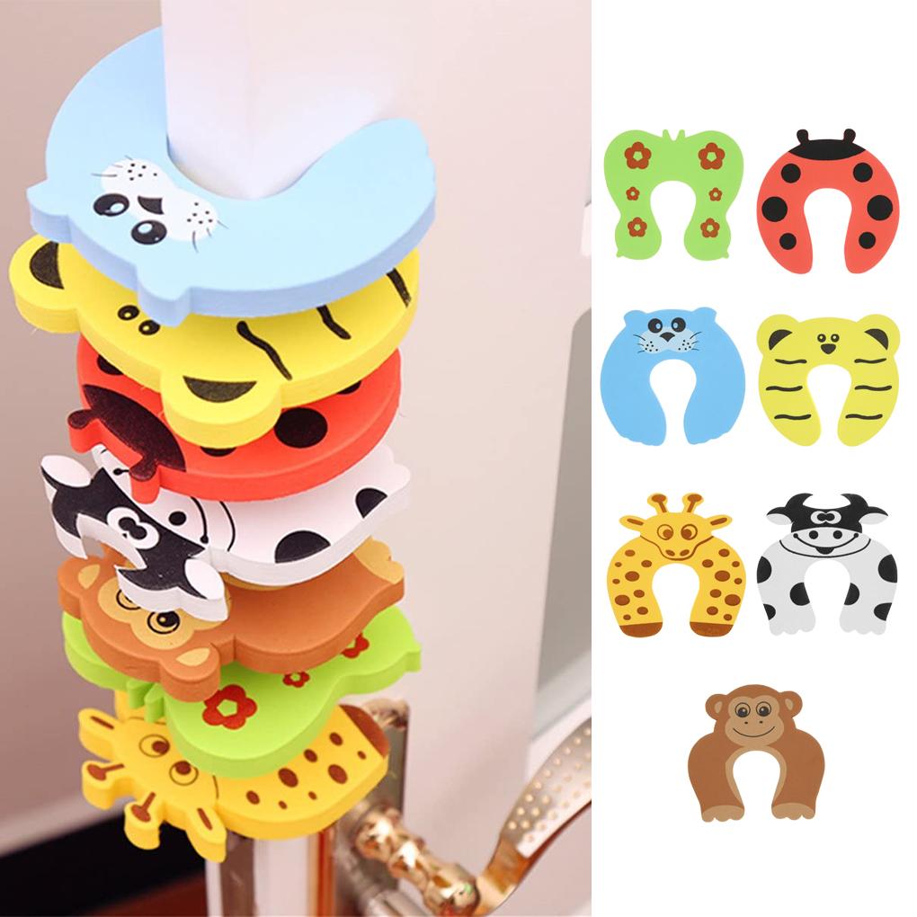 5pcs Door Stopper Cartoon EVA Door Safety Clip Gate Card Baby Room Guard