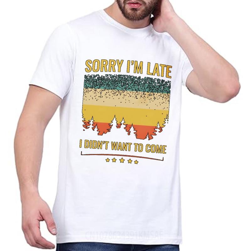Herren T-Shirt Mode T-Shirt Mode Sommer Jungen T-Shirt Sorry Ich Bin Spät Ich Wollte Nicht Kommen Kurzarm Sport Rundhals Oberteile