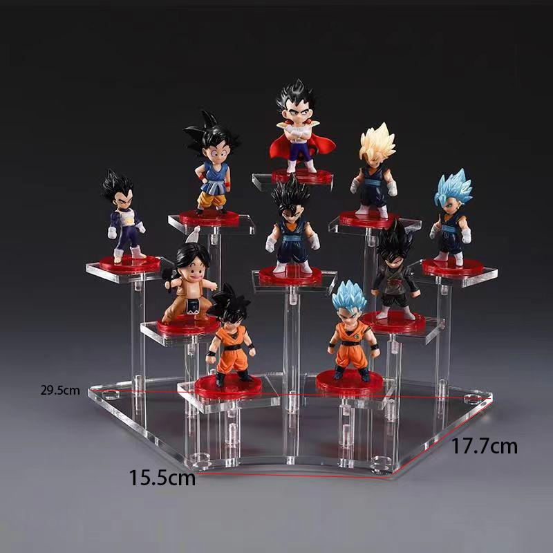 1-4 Tier Acrylic Display Stand for Action Figures,Cosmetic Rack Clay Doll Jewelry Cupcake Perfume for Corner Display Riser Shelf