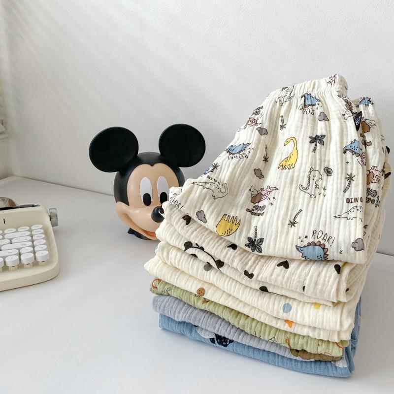 2024 Kids' Summer Lightweight Cotton Linen Mosquito-Proof Casual Pants with Versatile Cuffed Lantern Design