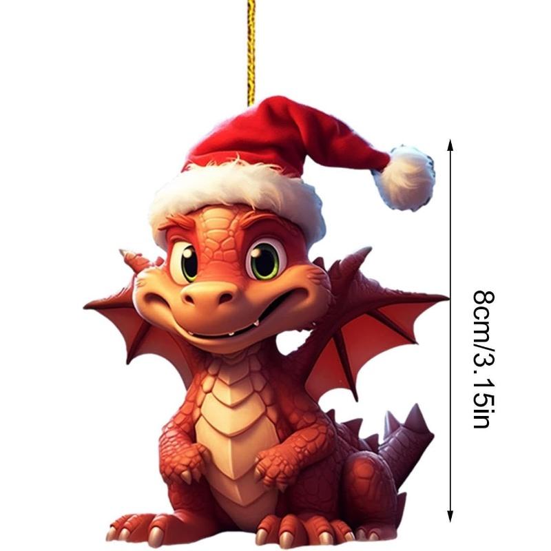 

Christmas Flat Dragon Acrylic Car Hanging Pendant Bag Ornament Tree Decoration Style D