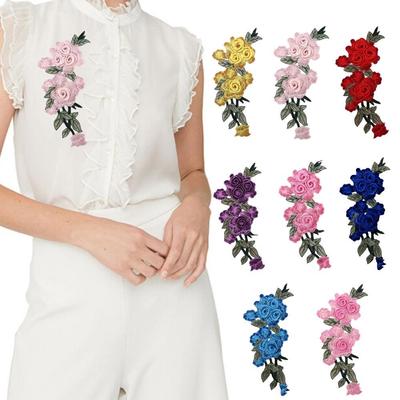 Jacket Sew On Embroidered Patch Applique 3D Flower Jeans Decor
