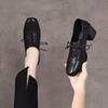 Scarpe Stringate in Pelle con Tacco Chunky e Punta Quadrata da Donna - Collezione Primavera 2025