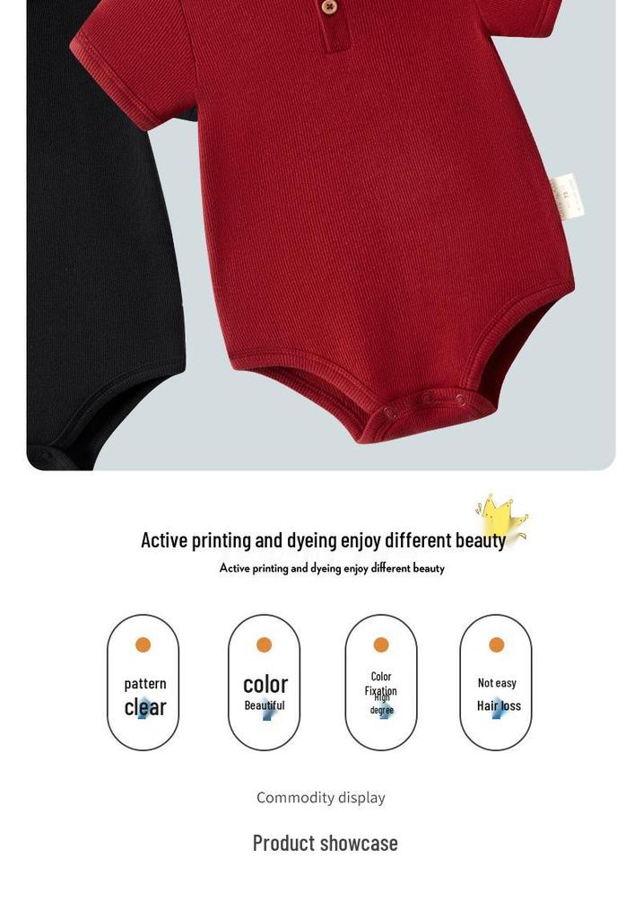 Newborn Unisex Cotton Short Sleeve Summer Bodysuit