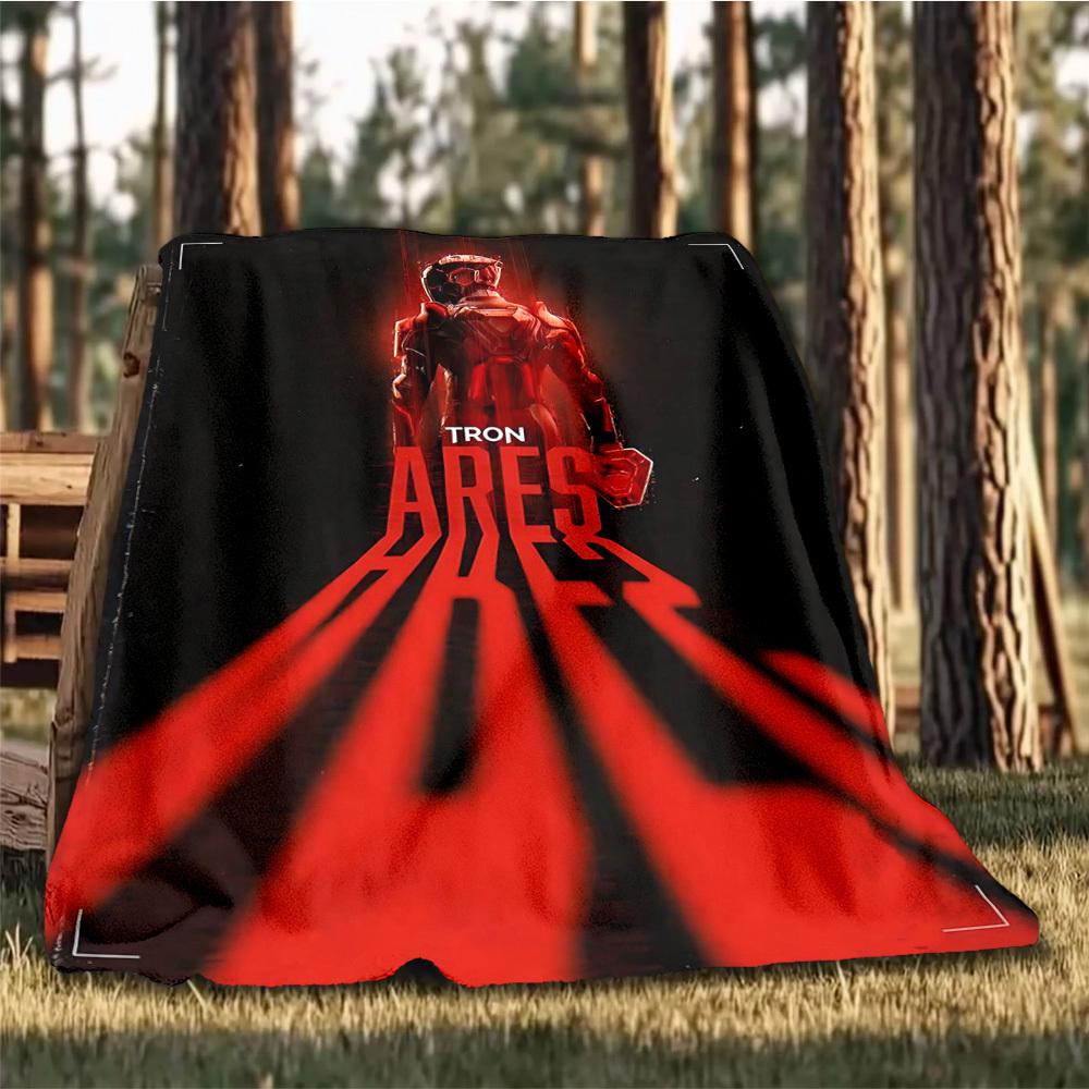 1pc TRON ARES Outdoor Flannel Throw Blanket Soft, Cozy, Warm All Season, Machine Washable,