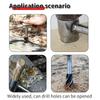 Schneckenbohrer Vierflügelige Stützbohrer Mit PU-Lederetui Outdoor Camping Survival Schlagwerkzeug Manueller Lochmacher