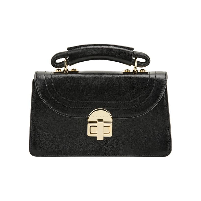 

Marni Juliette Series Leather Handheld Shoulder Crossbody Bag Small Women bags Black BMMP0043Y0-P2644-00N99 Basic Set (Bag+Dust Bag)